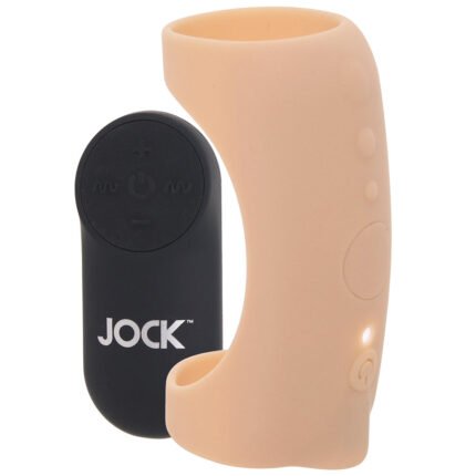 Jock Vibrating Silicone Penis Sleeve in Light
